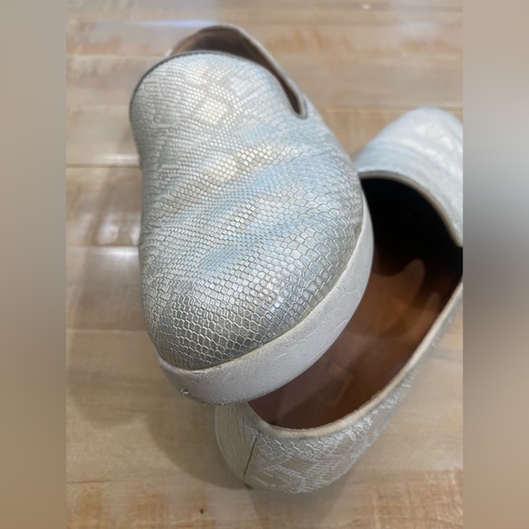 Womens FITFLOP SUPERSKATE silver metallic snake print loader slipper shoes - Picture 6 of 11
